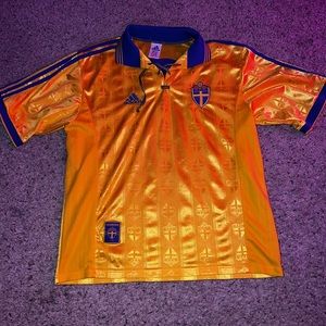 SWEDEN 1998-1999 EURO 2000 QUALIFICATION HOME JERSEY ADIDAS RARE SHIRT LARGE